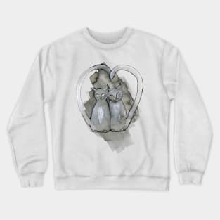 Two sweet gray cats cuddling Crewneck Sweatshirt